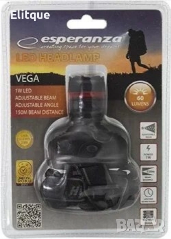 Челник, 1W, LED, Zoom, 60 лумена, 150000 часа, черен