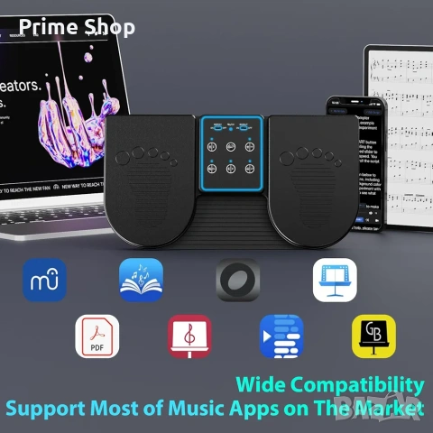 Bluetooth педал за прелистване на страници с RGB подсветка, Doohoeek, снимка 7 - Друга електроника - 53541940