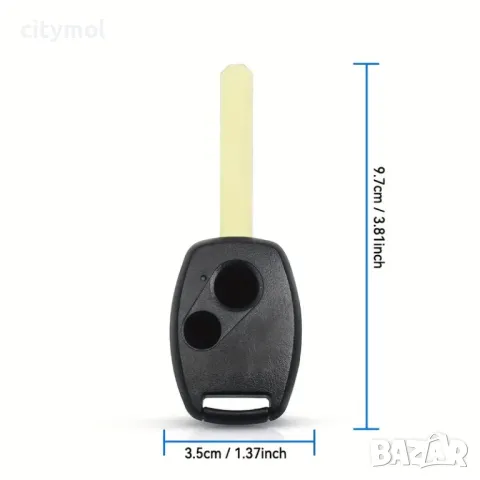 Kутийка за ключ с 2 бутона и острие HON66 за Honda Accord, Civic, CRV, Pilot, Ridgeline, Odyssey, снимка 3 - Аксесоари и консумативи - 49441288