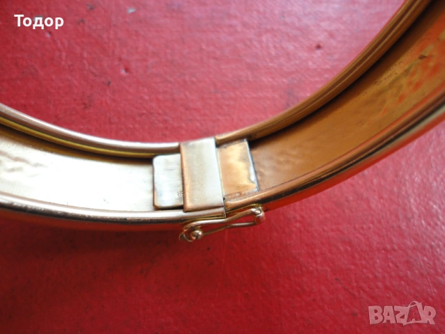 Уникална позлатена твърда гривна Amerikaner SP, снимка 8 - Гривни - 53301643