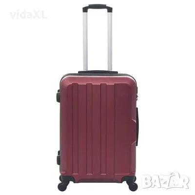 vidaXL Комплект твърди куфари с колелца, 3 бр, виненочервен, ABS(SKU:91874), снимка 3 - Други стоки за дома - 48451464