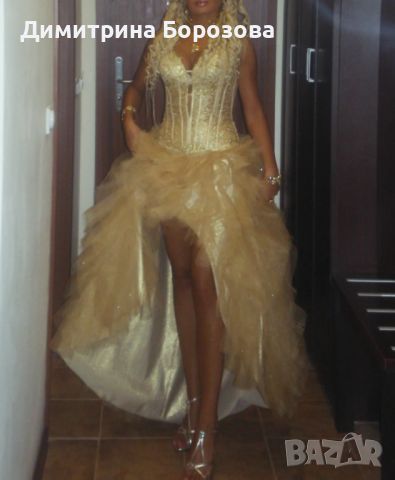 Златна бална рокля , снимка 2 - Рокли - 45325828