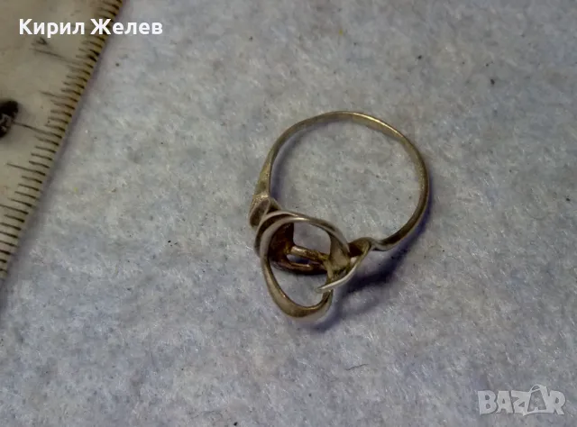СТАР АР НУВО СТИЛ СРЕБЪРЕН ПРЪСТЕН СРЕБРО 925 с МЯСТО За ВГРАЖДАНЕ на СКЪП КАМЪК КАБОШОН 49716, снимка 8 - Пръстени - 49767869