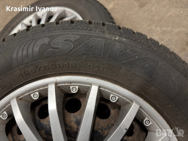 Зимни гуми 195/65R15 с джанти 5x98, снимка 4 - Гуми и джанти - 52722222