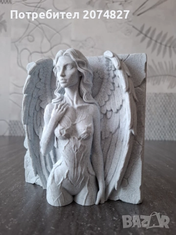 Angel of Stone – 3D релефна скулптура, снимка 2 - Декорация за дома - 53451960