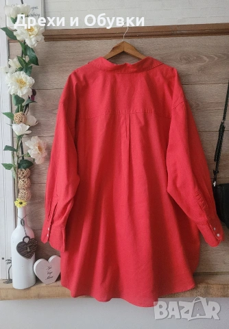 Дълга риза лен и памук , снимка 6 - Ризи - 54095604