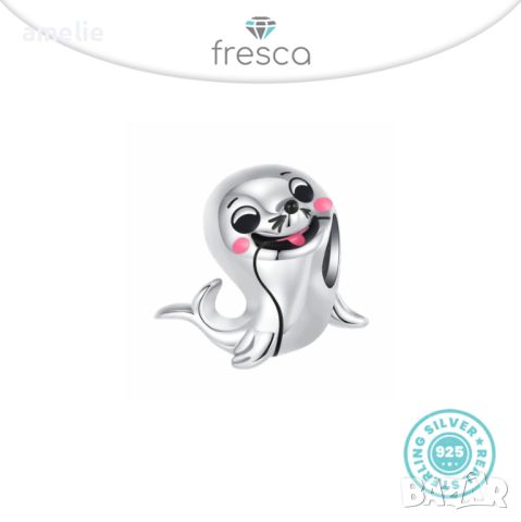Талисман Fresca по модел тип Pandora Пандора сребро 925 My Sweet Baby Seal. Колекция Amélie, снимка 1 - Гривни - 42317457