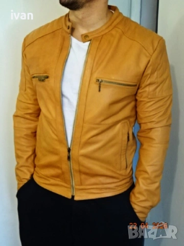 мъжко кожено яке, снимка 2 - Якета - 54288757