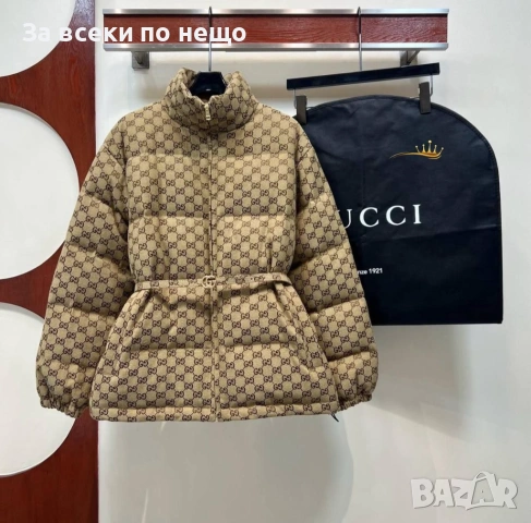 Gucci Дамско Бежово Зимно Яке Гучи Код E1171, снимка 2 - Якета - 53226842