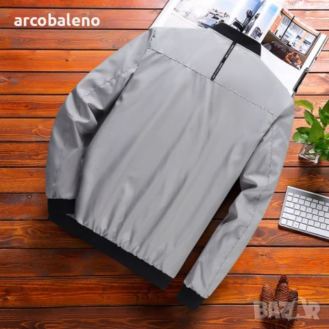 Мъжко ежедневно яке с цип в семпъл стил, 4цвята , снимка 6 - Якета - 51379403