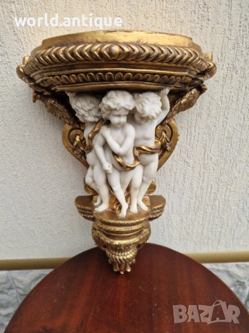 Уникална стара антикварна конзола за стена , снимка 8 - Други ценни предмети - 53063577