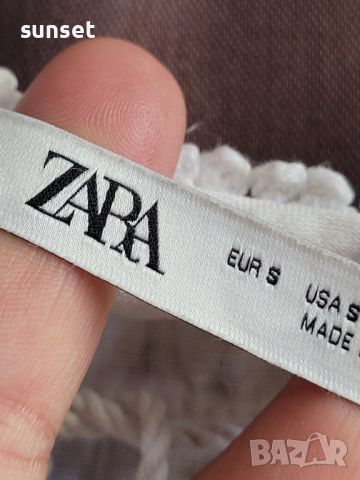 ZARA Бяла ЛЕНЕНА риза с плетена дантела- S/M, снимка 6 - Ризи - 46746444