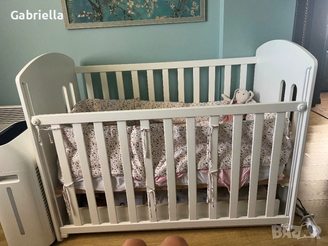 Дървена детска кошара Micuna + матрак, снимка 1