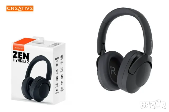 Слушалки Creative Zen Hybrid 2 Black/Cream (Open Box), снимка 2 - Слушалки и портативни колонки - 47890414