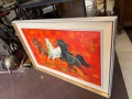 Маслена картина - препускащи рисаци. №7968, снимка 6
