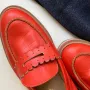 кожени мокасини в наситен оранжев цвят на испанския бранд  jhayshoes, снимка 2