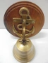 № 8555 Стара бронзова камбана за стена / врата с морски орнамент – котва  , снимка 2