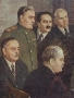 СССР-много рядка картина''ситопечат''Сталин на заседание на политбюро,1949г., снимка 7