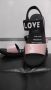 Олекотени дамски сандали еко кожа и ластик с надпис, снимка 1 - Сандали - 46056753