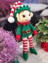 Плетена играчка Елф, Плетени, ръчно изработени, Подарък за Коледа, снимка 8