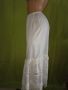 Дълга памучна бяла фуста с волан и памучна дантела М,Л, снимка 3