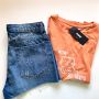 Нова тениска Mavi & къси дънки H&M coachella M size, снимка 3