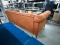 Класически диван Chesterfield кафяв набукова кожа внос от Германия, снимка 3