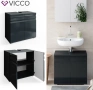 Шкаф за подмивка черен гланц Vicco 2120, снимка 1