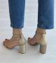 Грациозни дамски сандали с ток и бляскави елементи, снимка 1 - Дамски обувки на ток - 45192964