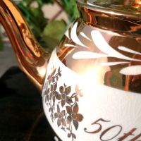 Златен чайник и захарничка⚜️ Staffordishire Gibson⚜️, снимка 4 - Декорация за дома - 45495379