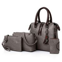 Комбиниран дамски комплект ръчна чанта и портфейл от четири части, 6цвята , снимка 6 - Чанти - 45139584