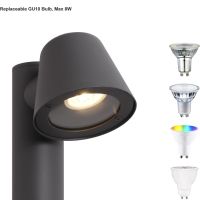 DAWALIGHT  Водоустойчива градинска лампа 5W GU10, алуминиева, тъмно сива, снимка 4 - Външни лампи - 45325952