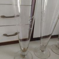 Високи чаши от соца Калиево стъкло, снимка 13 - Чаши - 45405433