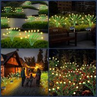 Соларни градински светлини 4 бр. водоустойчиви светулки, за декорация, топло бяло, снимка 1 - Соларни лампи - 45111875