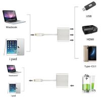Адаптер 3 в 1, USB Type-C към USB-C, HDMI, USB 3.0, За MacBook, снимка 2 - Кабели и адаптери - 45585996