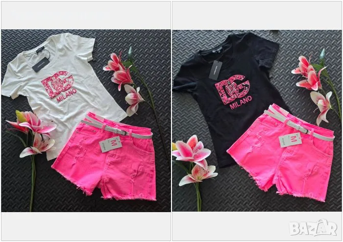 Dolce&Gabbana Дамски Къс Летен Комплект Тениска И Къси Панталонки Долче И Габана - 2 Цвята Код VL-40, снимка 1