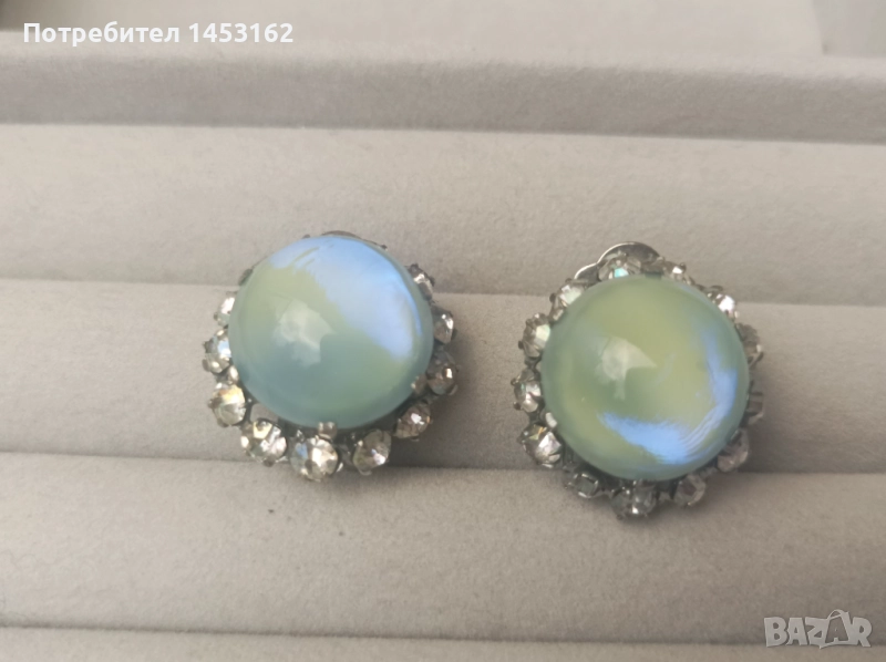 Старинни обеци с кристали , снимка 1