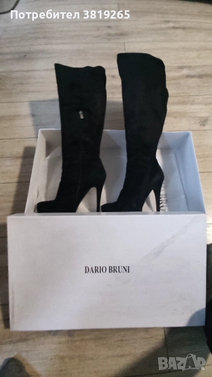 Красиви високи велурени ботуши номер 39 като нови!, снимка 1