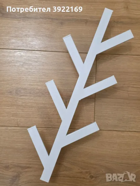 Закачалка метална - бяла, снимка 1