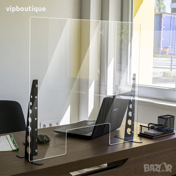 Плексигласови Предпазни Прегради, Паравани, Екрани Регулируеми с Метални Държачи, снимка 1