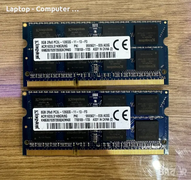 Рам памет за лаптоп 16GB DDR3 Kingston ACR16D3LS1KBGT/8G, снимка 1