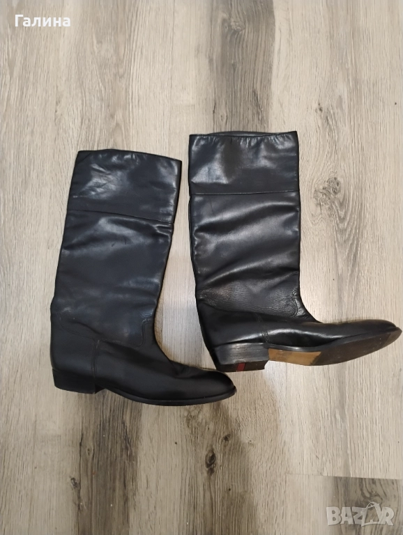 Черни ботуши от естествена кожа, снимка 1