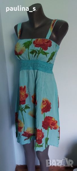 Ефирна рокля във флорален принт с дантела / малък размер , снимка 1