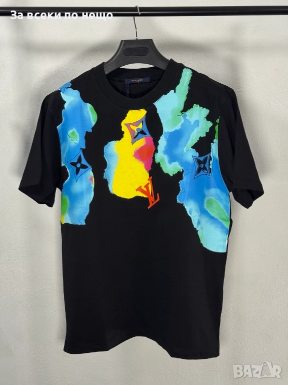 Louis Vuitton Мъжка Черна Тениска👕Мъжка Блуза С Къс Ръкав В Черен Цвят Код V.B.12, снимка 1