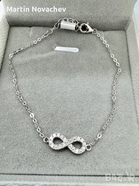Сребърна гривна с мойсанит (Диамант) , снимка 1