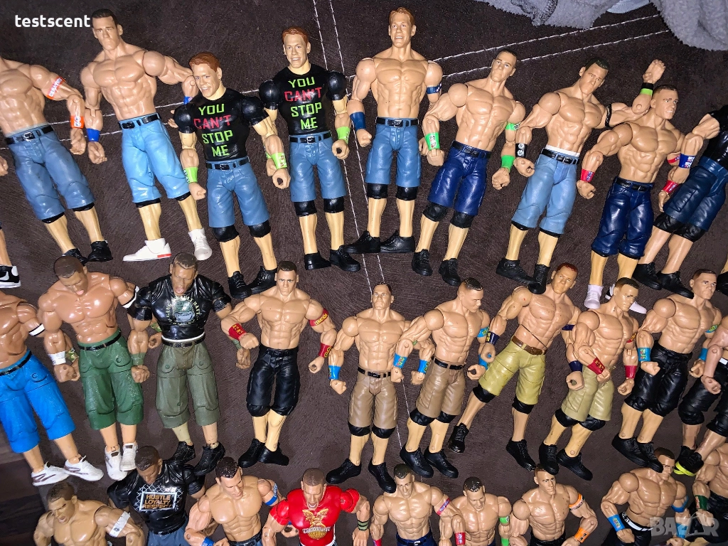 Екшън фигурки WWE John Cena Джон Сина Mattel Elite Black Light Blue figure играчка НА БРОЙКА, снимка 1