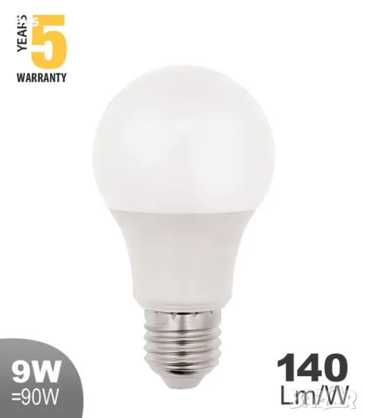 LED крушка 9W А60 4000K VITO E27, снимка 1