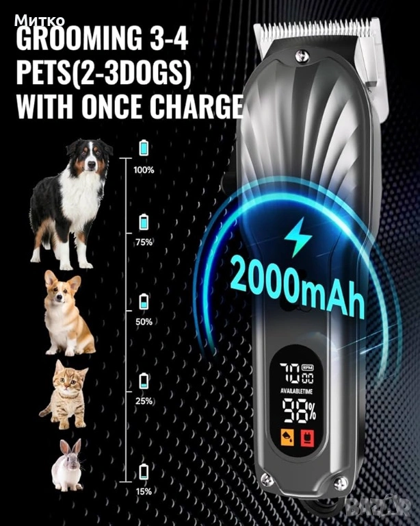 Професионални машинки за подстригване на кучета за гъста козина, безжични машинки за подстригване за, снимка 1
