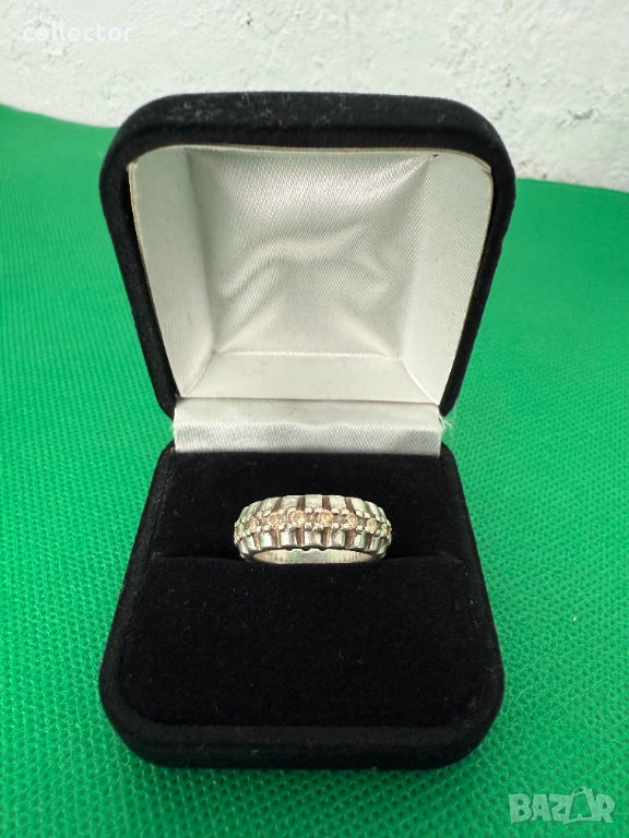 Дизайнерски сребърен пръстен с естествени камъни. №7637, снимка 1