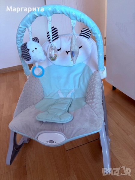 Детски люлеещ се стол за бебета и деца, с мелодии, снимка 1